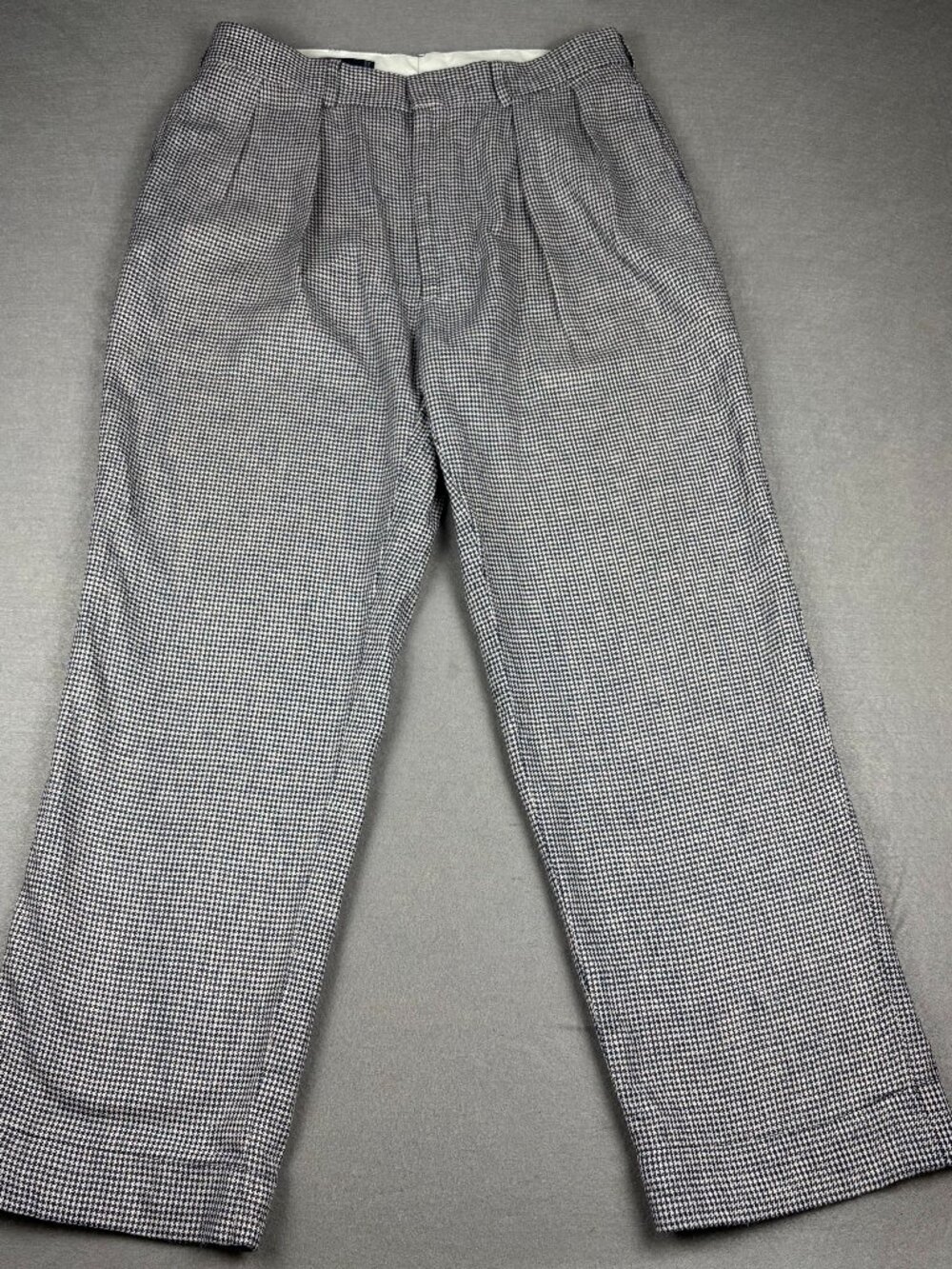 Polo Ralph Lauren Linen Cotton Houndstooth Pleated Trousers 32x29
